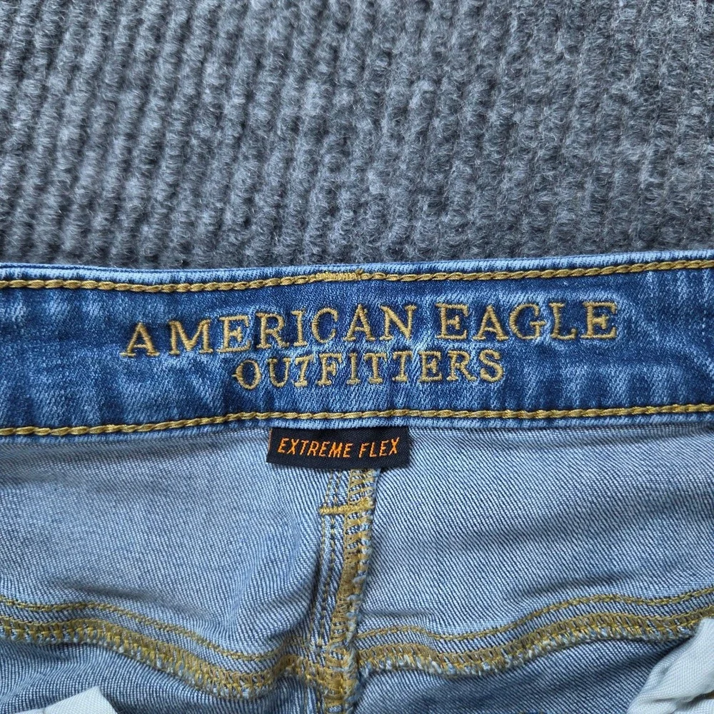 American Eagle Slim Straight Jeans Mens 34x34 Blue Extreme Flex Denim Casual